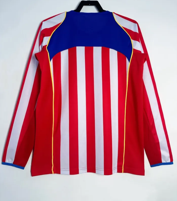 Atletico Madrid Home Long Sleeve Retro Jersey 2004/05