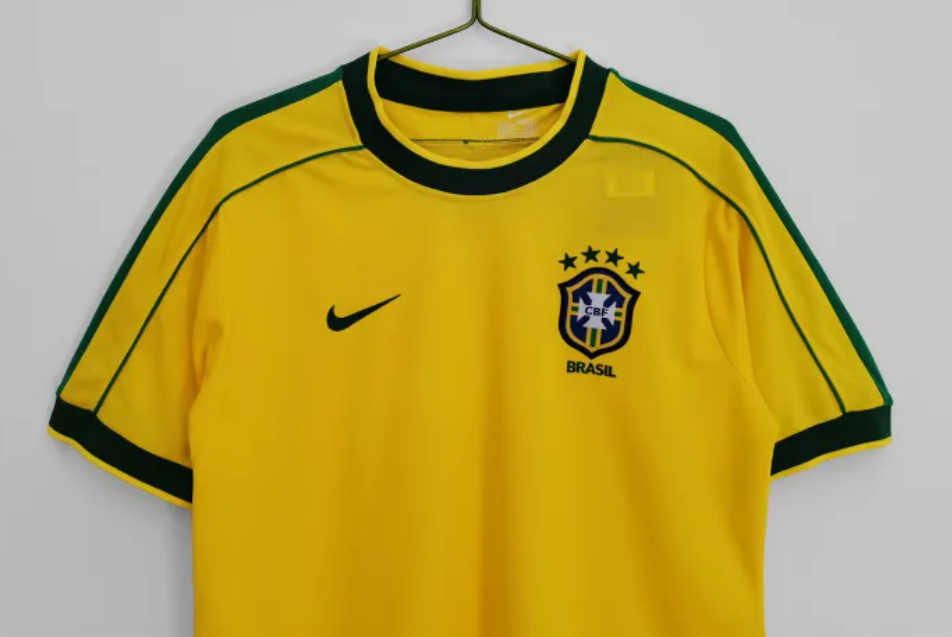 Brazil Home Retro Jersey 1998.